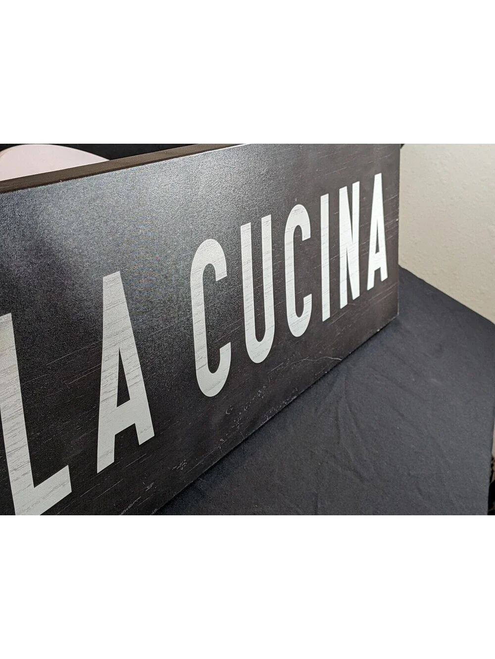 LA CUCINA Black White Kitchen Wall Sign Italian Kitchen Decor